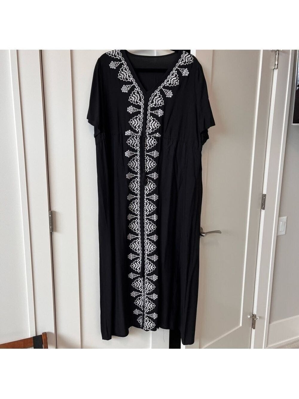 Source Unknown Black and White Swim Coverup